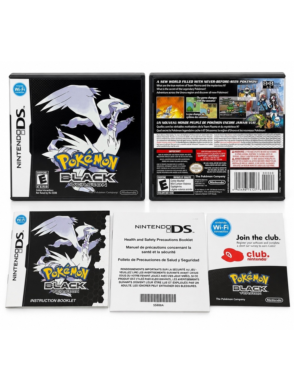 Pokemon Black Version Nintendo DS Case Manual Inserts Only NO GAME 2011